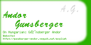 andor gunsberger business card
